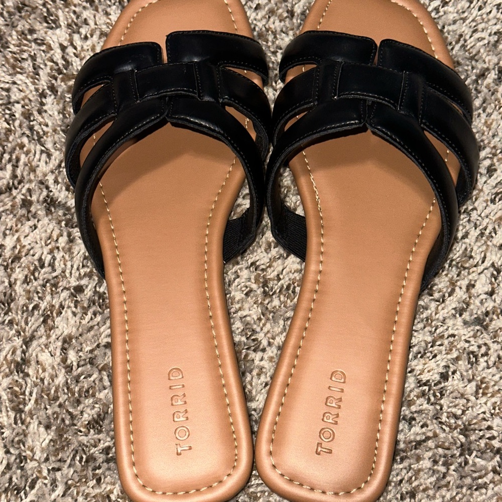 Torrid Black Slide Sandals